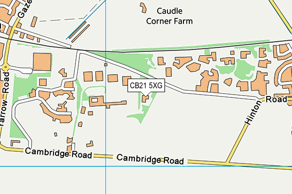 CB21 5XG map - OS VectorMap District (Ordnance Survey)