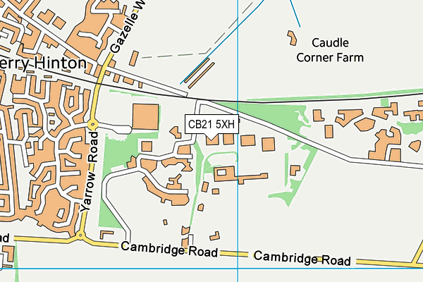 CB21 5XH map - OS VectorMap District (Ordnance Survey)