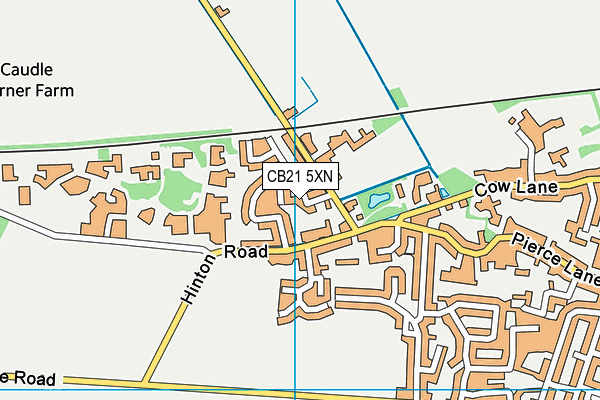 CB21 5XN map - OS VectorMap District (Ordnance Survey)