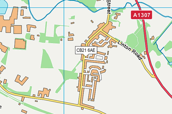 CB21 6AE map - OS VectorMap District (Ordnance Survey)