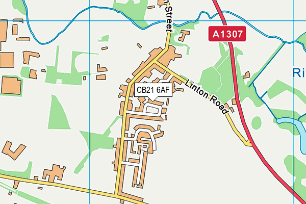 CB21 6AF map - OS VectorMap District (Ordnance Survey)