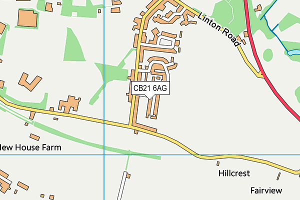 CB21 6AG map - OS VectorMap District (Ordnance Survey)