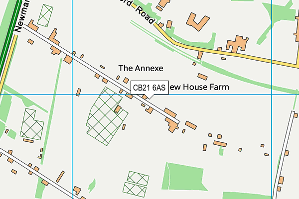 CB21 6AS map - OS VectorMap District (Ordnance Survey)