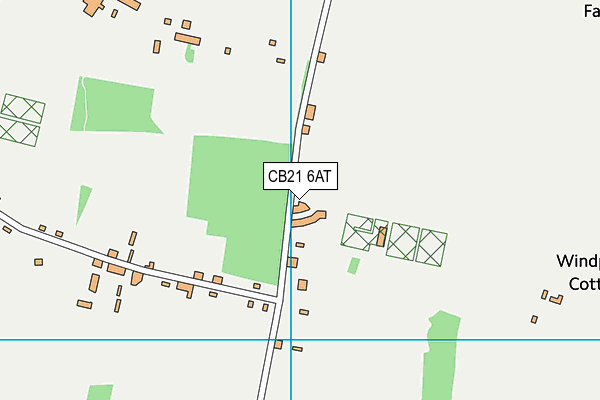 CB21 6AT map - OS VectorMap District (Ordnance Survey)