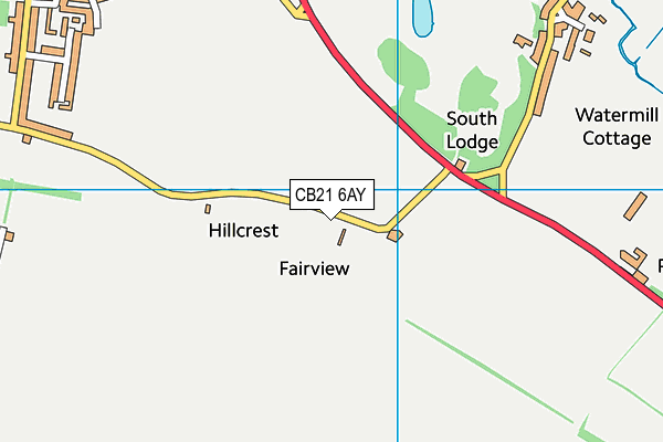 CB21 6AY map - OS VectorMap District (Ordnance Survey)