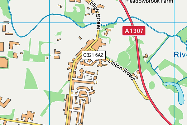 CB21 6AZ map - OS VectorMap District (Ordnance Survey)