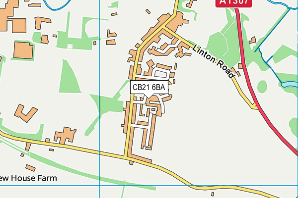 CB21 6BA map - OS VectorMap District (Ordnance Survey)