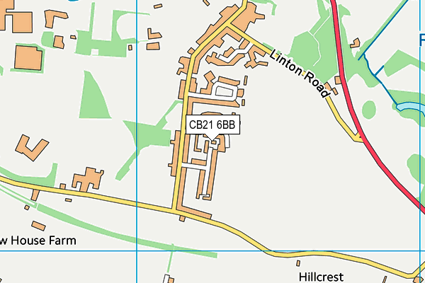 CB21 6BB map - OS VectorMap District (Ordnance Survey)