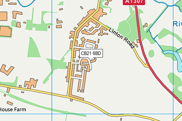 CB21 6BD map - OS VectorMap District (Ordnance Survey)