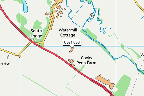 CB21 6BS map - OS VectorMap District (Ordnance Survey)