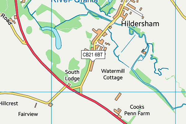 CB21 6BT map - OS VectorMap District (Ordnance Survey)