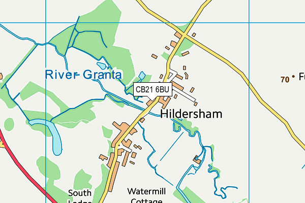 CB21 6BU map - OS VectorMap District (Ordnance Survey)