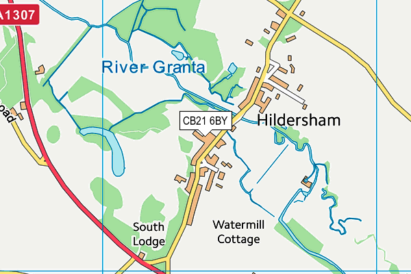 CB21 6BY map - OS VectorMap District (Ordnance Survey)