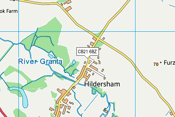 CB21 6BZ map - OS VectorMap District (Ordnance Survey)