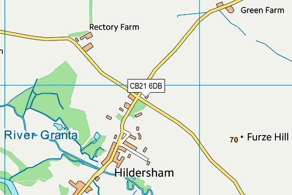 CB21 6DB map - OS VectorMap District (Ordnance Survey)