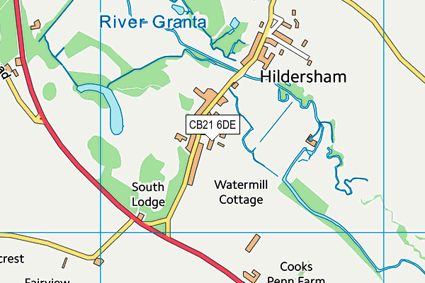 CB21 6DE map - OS VectorMap District (Ordnance Survey)