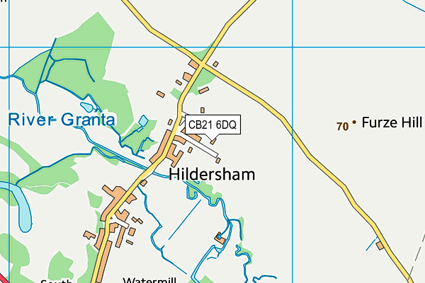 CB21 6DQ map - OS VectorMap District (Ordnance Survey)