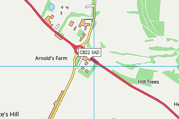 CB22 3AD map - OS VectorMap District (Ordnance Survey)