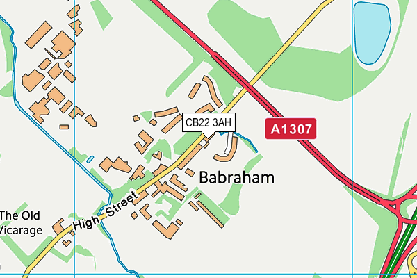 CB22 3AH map - OS VectorMap District (Ordnance Survey)