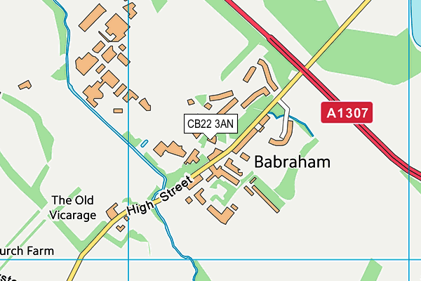 CB22 3AN map - OS VectorMap District (Ordnance Survey)