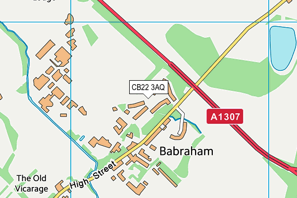 CB22 3AQ map - OS VectorMap District (Ordnance Survey)