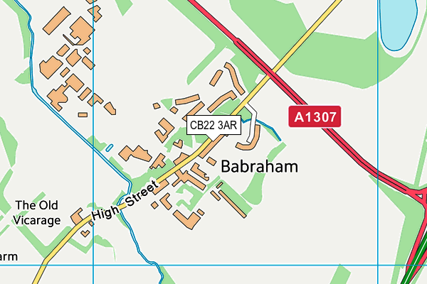 CB22 3AR map - OS VectorMap District (Ordnance Survey)