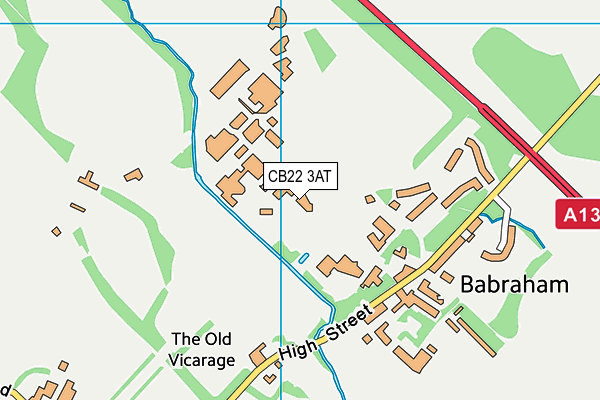 CB22 3AT map - OS VectorMap District (Ordnance Survey)