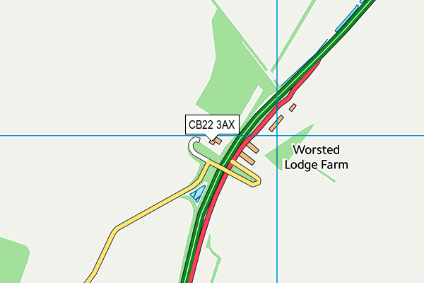 CB22 3AX map - OS VectorMap District (Ordnance Survey)