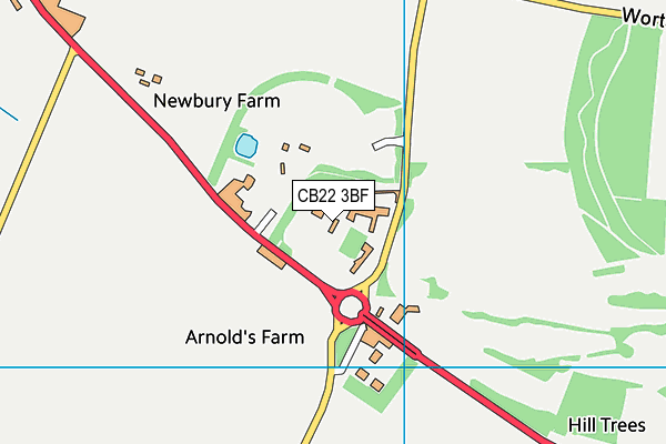 CB22 3BF map - OS VectorMap District (Ordnance Survey)