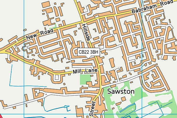 CB22 3BH map - OS VectorMap District (Ordnance Survey)