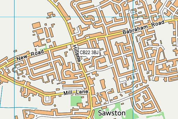 CB22 3BJ map - OS VectorMap District (Ordnance Survey)