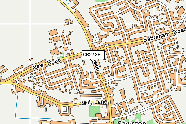 CB22 3BL map - OS VectorMap District (Ordnance Survey)