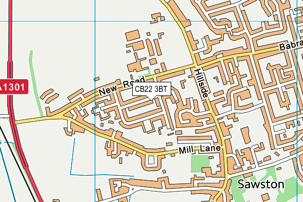 CB22 3BT map - OS VectorMap District (Ordnance Survey)