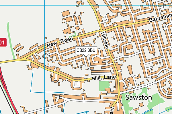 CB22 3BU map - OS VectorMap District (Ordnance Survey)