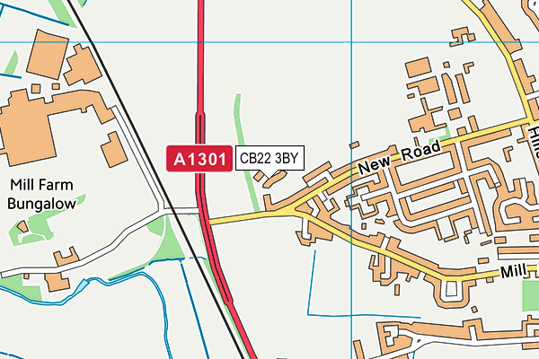 CB22 3BY map - OS VectorMap District (Ordnance Survey)