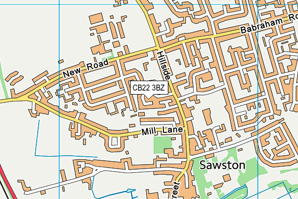 CB22 3BZ map - OS VectorMap District (Ordnance Survey)
