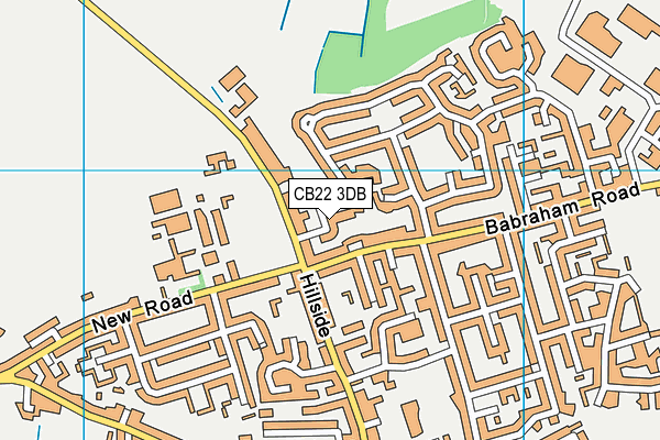 CB22 3DB map - OS VectorMap District (Ordnance Survey)