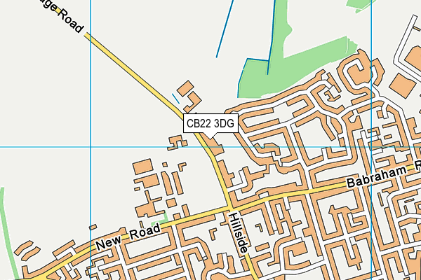 CB22 3DG map - OS VectorMap District (Ordnance Survey)