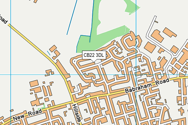 CB22 3DL map - OS VectorMap District (Ordnance Survey)