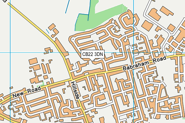 CB22 3DN map - OS VectorMap District (Ordnance Survey)