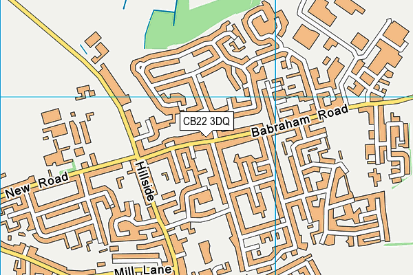 CB22 3DQ map - OS VectorMap District (Ordnance Survey)