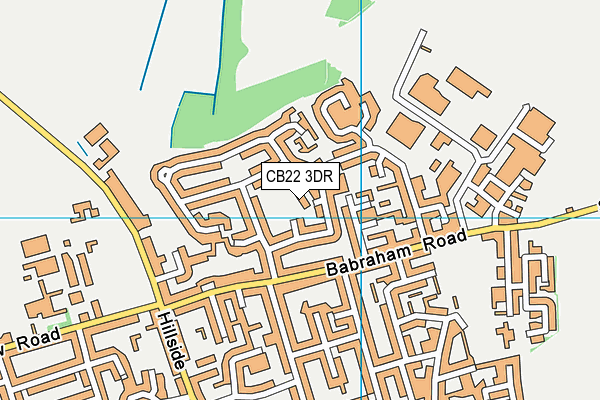 CB22 3DR map - OS VectorMap District (Ordnance Survey)