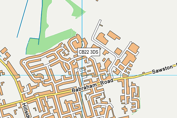 CB22 3DS map - OS VectorMap District (Ordnance Survey)