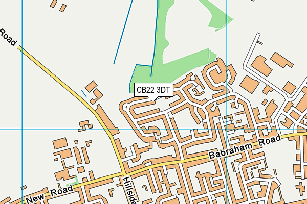 CB22 3DT map - OS VectorMap District (Ordnance Survey)