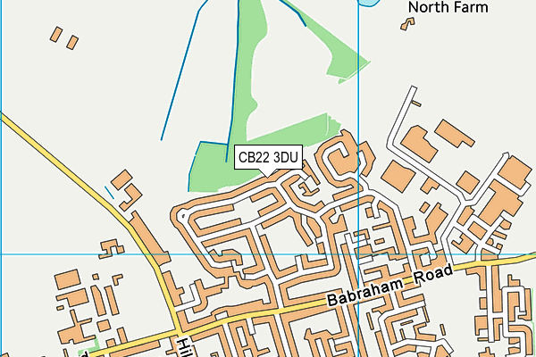 CB22 3DU map - OS VectorMap District (Ordnance Survey)