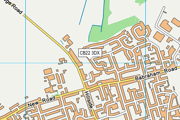 CB22 3DX map - OS VectorMap District (Ordnance Survey)