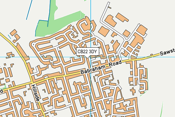 CB22 3DY map - OS VectorMap District (Ordnance Survey)