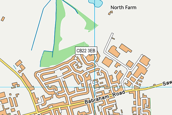 CB22 3EB map - OS VectorMap District (Ordnance Survey)