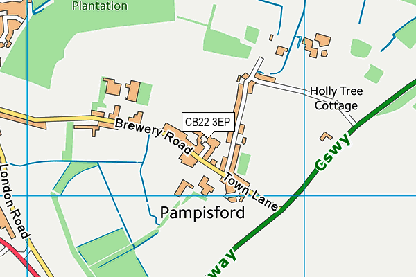 CB22 3EP map - OS VectorMap District (Ordnance Survey)