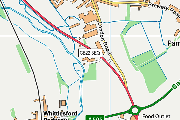 CB22 3EQ map - OS VectorMap District (Ordnance Survey)